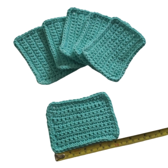 Seabreeze Blue Handmade Reusable Sponges-Set of 6 - Picture 3 of 6
